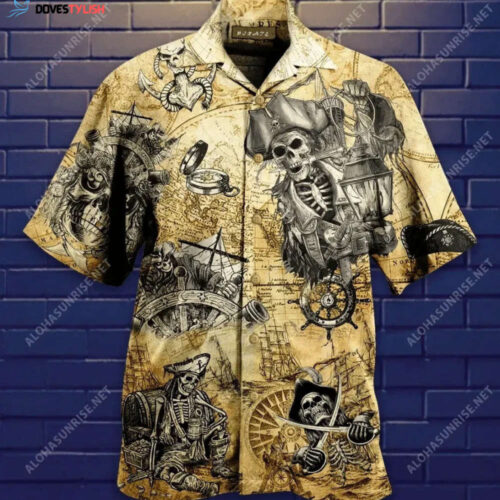 Save A Ship Ride A Pirate Skull Short Hawaiian Shirt Summer Tropical Shirts Vintage Hawaiian Shirt For Men Women