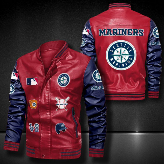 Seattle Mariners Leather Bomber Jacket