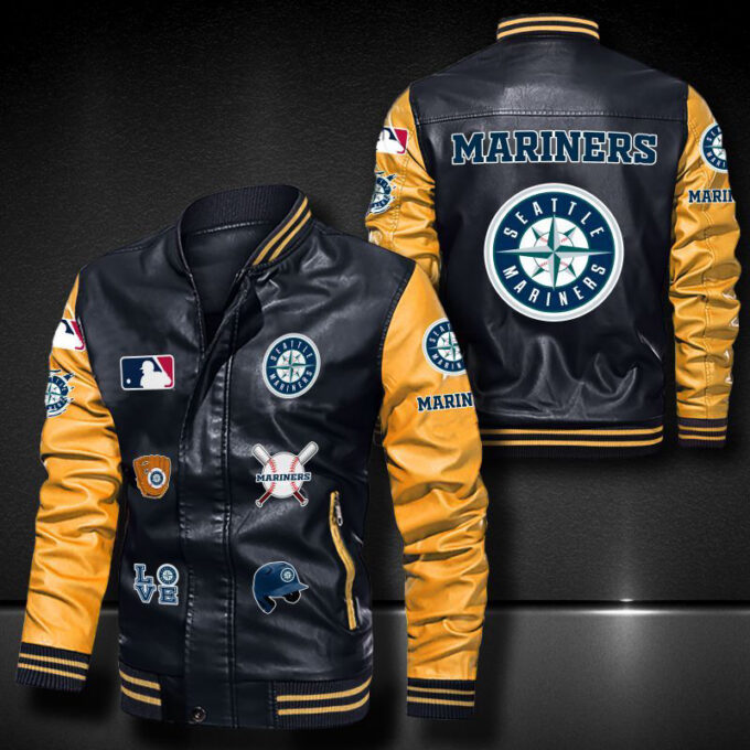 Seattle Mariners Leather Bomber Jacket