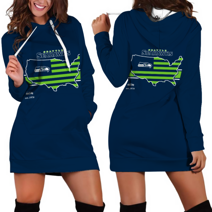 Seattle Seahawks Hoodie Dress For Women