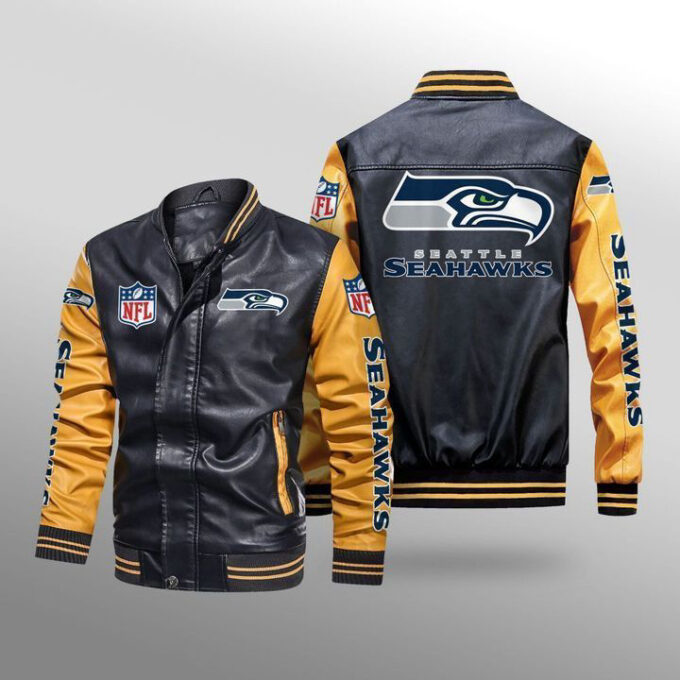 Seattle Seahawks Leather Bomber Jacket