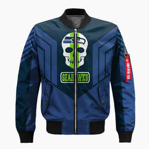 Seattle Seahawks Skull Blue Bomber Jacket
