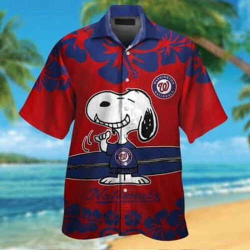 Snoopy Loves MLB Washington Nationals Hawaiian Shirt Gift For Beach Trip