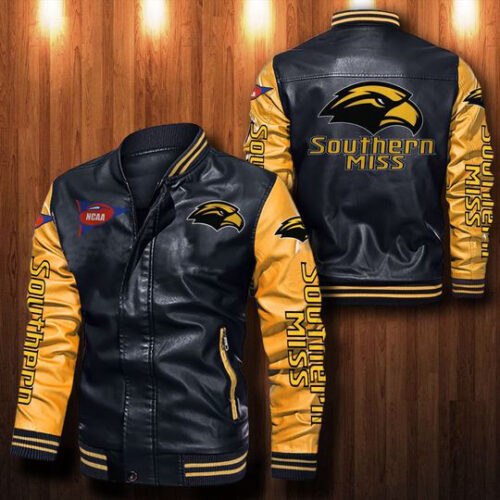 Southern Miss Golden Eagles Leather Bomber Jacket