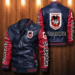 St George Dragon Leather Leather Bomber Jacket