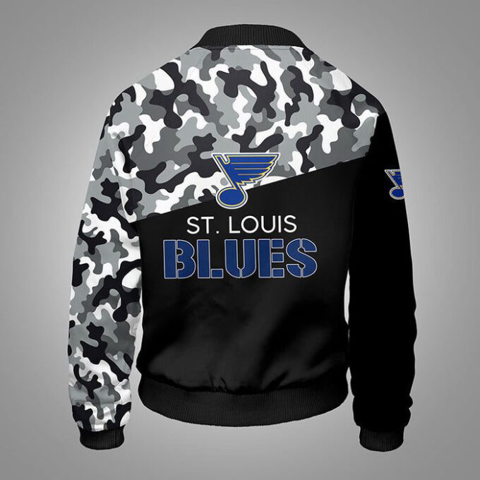 St. Louis Blues Camouflage Blue Bomber Jacket