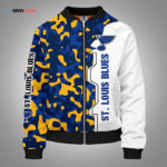 St. Louis Blues Camouflage Blue Yellow Bomber Jacket