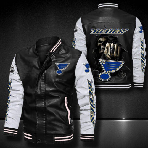St Louis Blues Leather Bomber Jacket