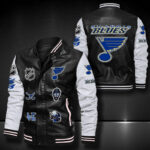 St Louis Blues Leather Bomber Jacket