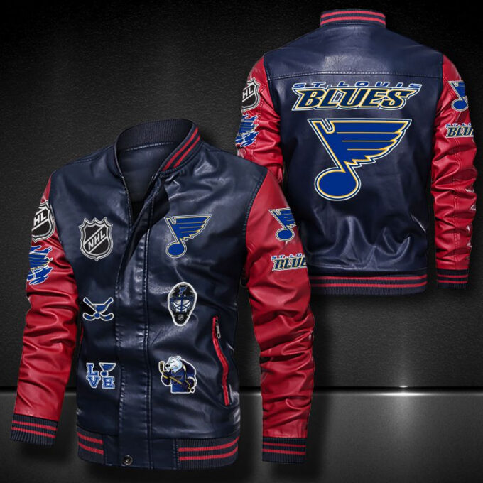 St Louis Blues Leather Bomber Jacket