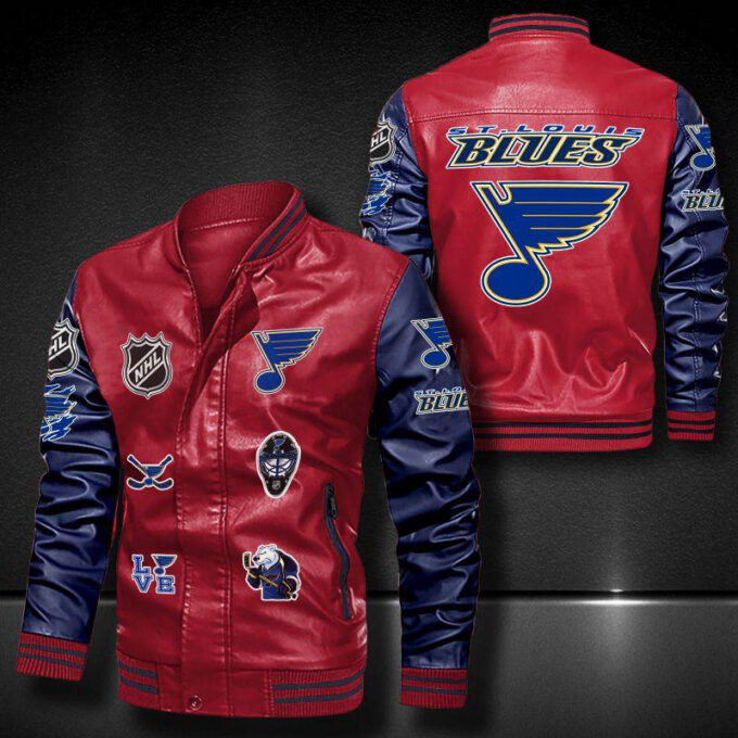 St Louis Blues Leather Bomber Jacket