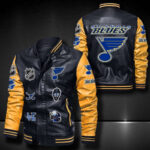 St Louis Blues Leather Bomber Jacket