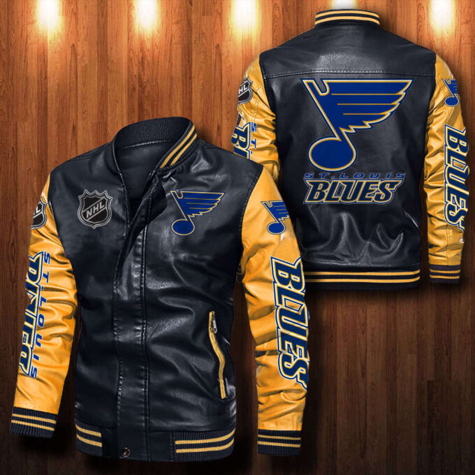 St Louis Blues Leather Bomber Jacket