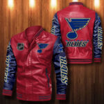 St Louis Blues Leather Bomber Jacket