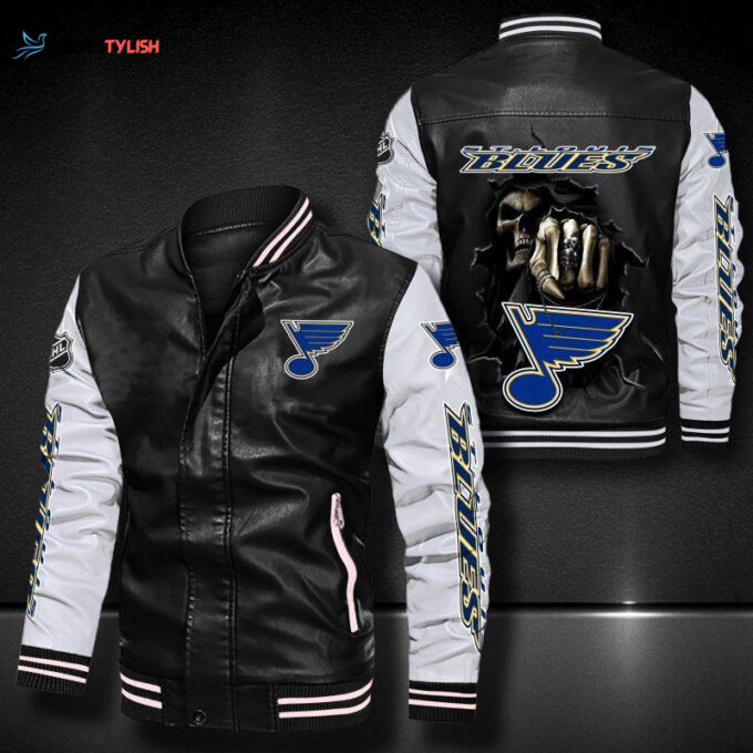 St Louis Blues Leather Bomber Jacket