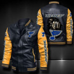 St Louis Blues Leather Bomber Jacket