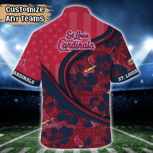 St. Louis Cardinals MLB US Flag Flower Hawaii Shirt  For Fans, Custom Summer Football Shirts