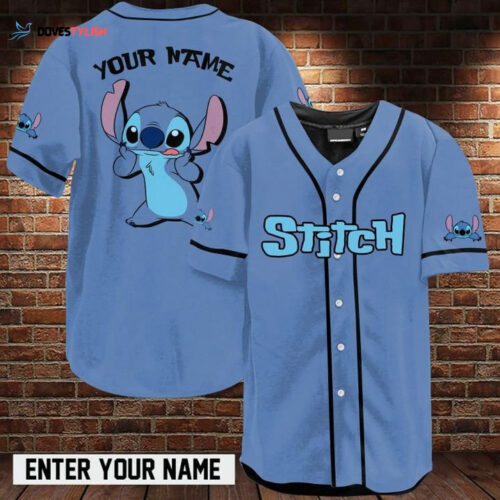 Stitch Custom Name Baseball Jersey Pk005