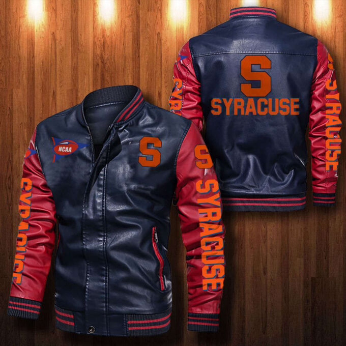 Syracuse Orange Leather Bomber Jacket