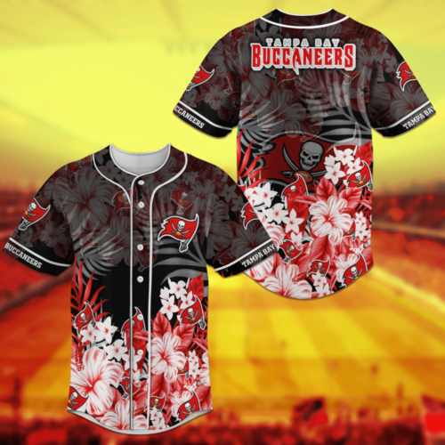 Tampa Bay Buccaneers Flower Design NFL Baseball Jersey Shirt For Men Women