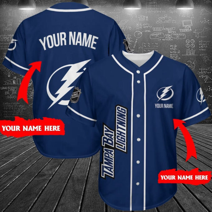 Tampa Bay Lightning Blue Baseball Jersey Custom For Fans BJ0132