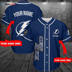 Tampa Bay Lightning Blue Baseball Jersey Custom For Fans BJ0132