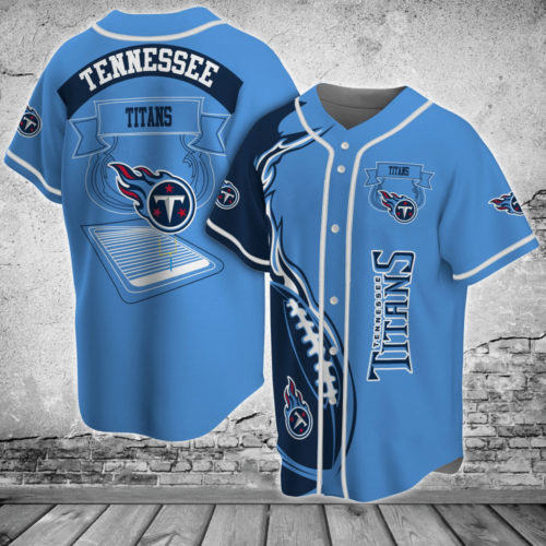 Tennessee Titans NFL Baseball Jersey Shirt in Classic Blue  For Men Women