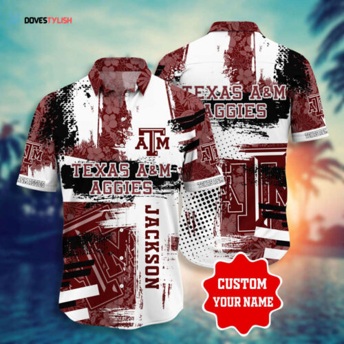 Texas A&m Aggies Ncaa2 Personalized Hawaii Style Shirt Short Custom Name Hawaiian Shirts Gift For Sport Lovers Hawaiian Shirt For Men Women