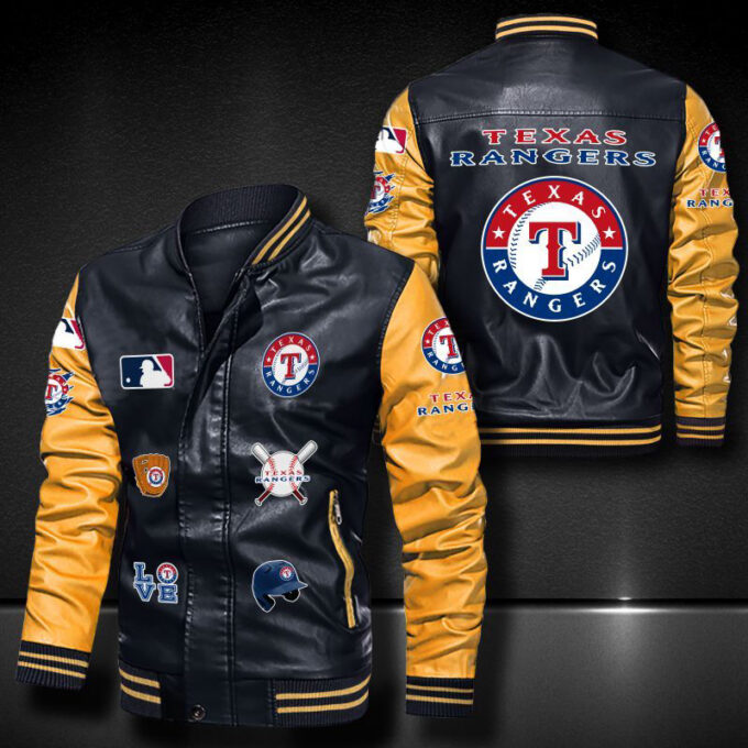 Texas Rangers Leather Bomber Jacket