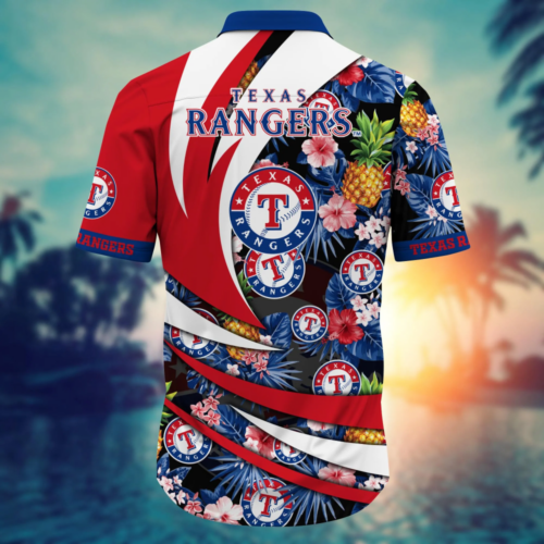 Texas Rangers MLB Flower Hawaii Shirt   For Fans, Summer Football Shirts