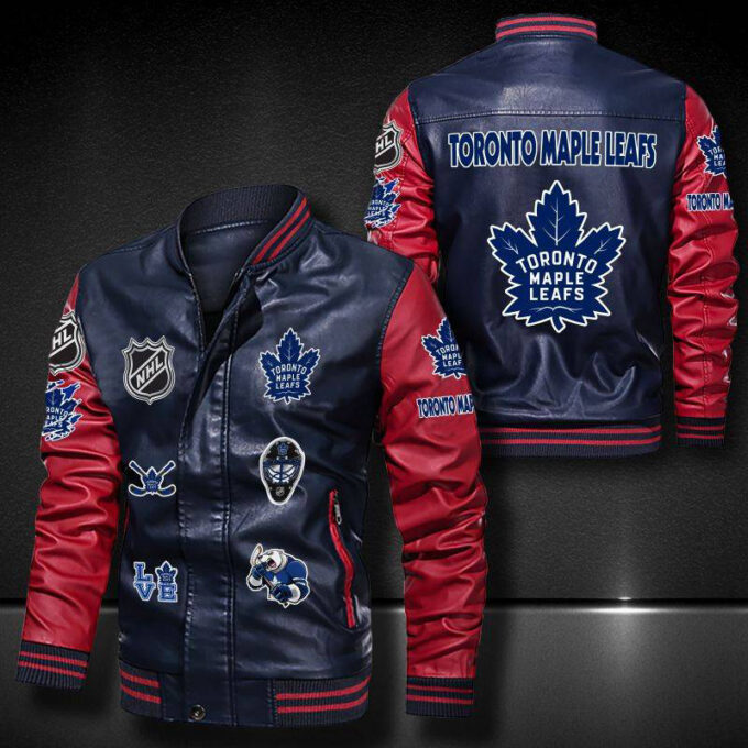 Toronto Maple Leafs Leather Bomber Jacket