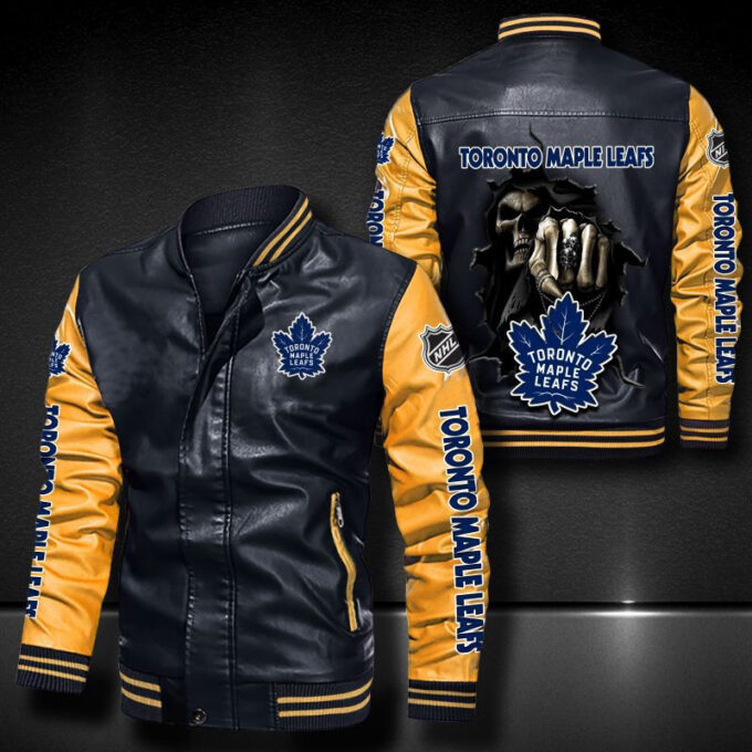 Toronto Maple Leafs Leather Bomber Jacket