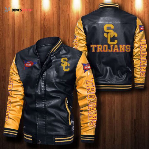 Usc Trojans Leather Bomber Jacket