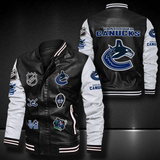 Vancouver Canucks Leather Bomber Jacket