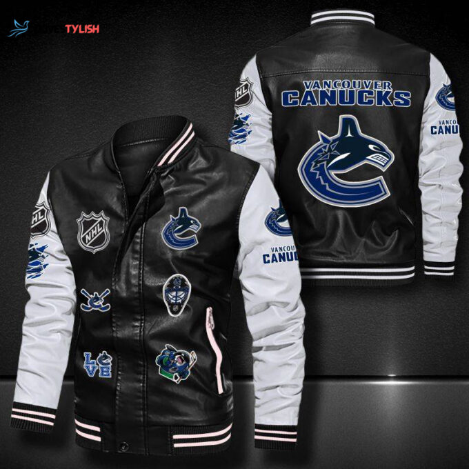 Vancouver Canucks Leather Bomber Jacket