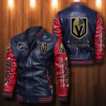 Vegas Golden Knights Leather Bomber Jacket