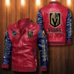 Vegas Golden Knights Leather Bomber Jacket