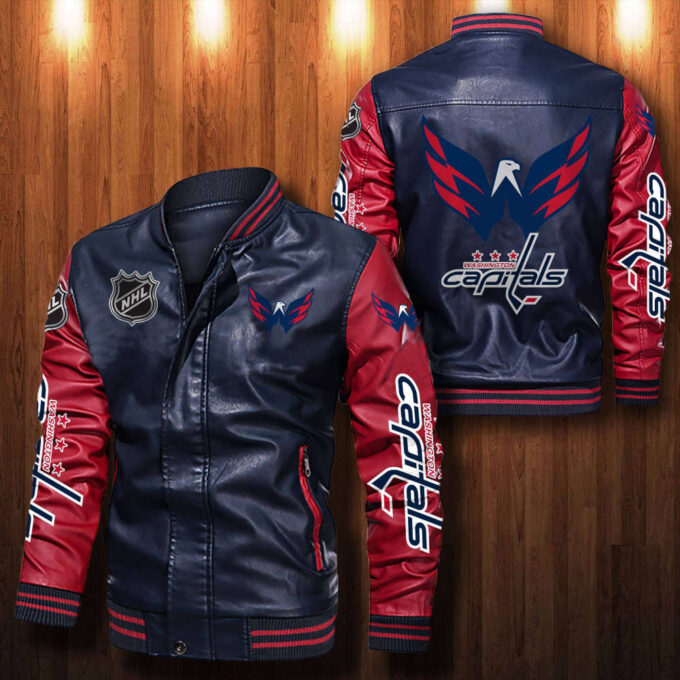 Washington Capitals Leather Bomber Jacket