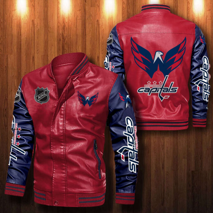 Washington Capitals Leather Bomber Jacket