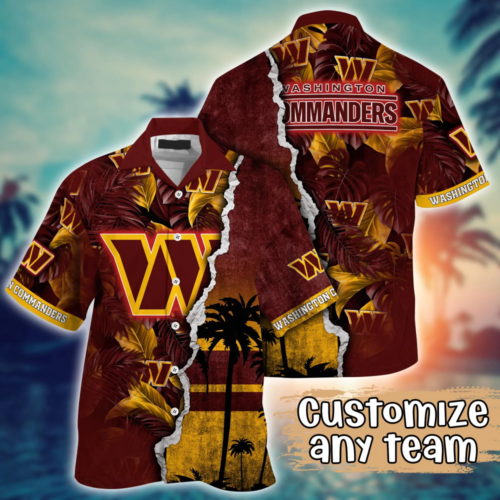 Washington Commanders NFL Flower Hawaii Shirt   For Fans, Custom Summer Football Shirts
