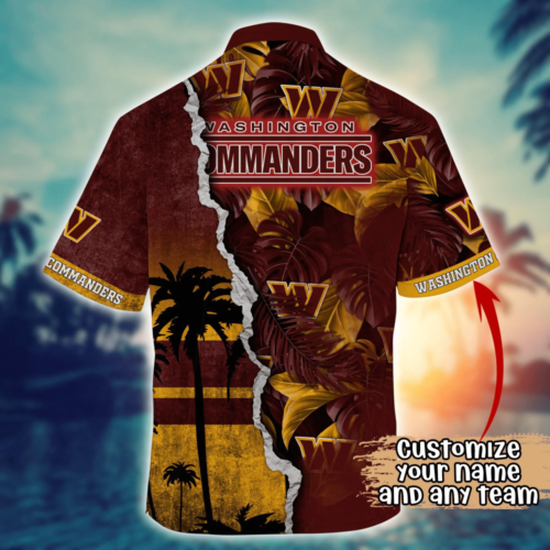 Washington Commanders NFL Flower Hawaii Shirt   For Fans, Custom Summer Football Shirts
