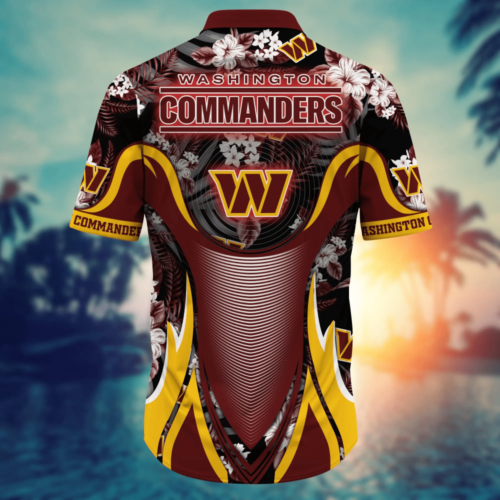 Washington Commanders NFL Flower Hawaii Shirt   For Fans, Summer Football Shirts