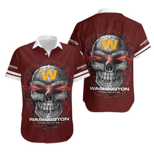 Washington Football Team Sugar Skull Gift For Fan Hawaiian Graphic