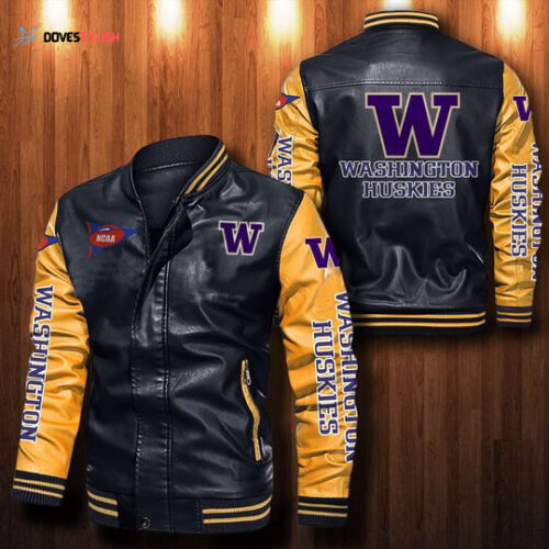 Washington Huskies Leather Bomber Jacket