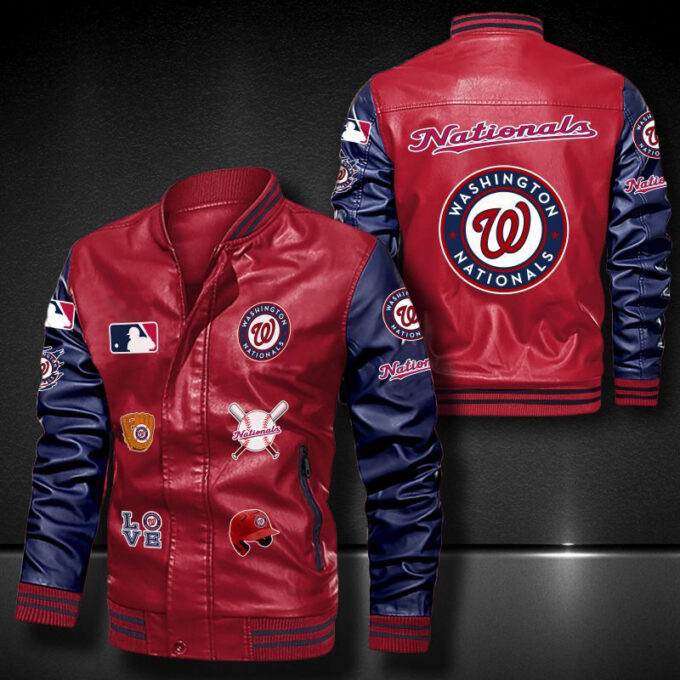 Washington Nationals Leather Bomber Jacket