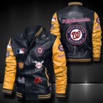 Washington Nationals Leather Bomber Jacket