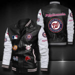 Washington Nationals Leather Bomber Jacket