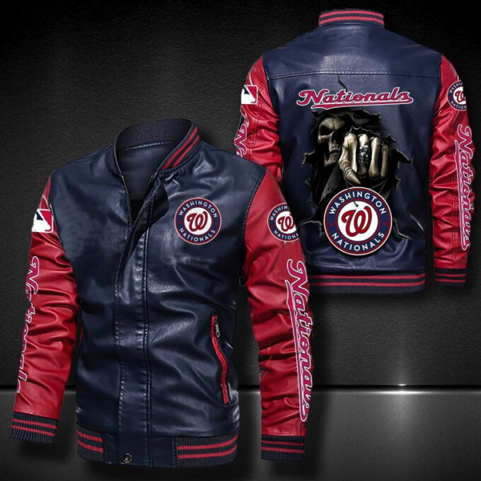 Washington Nationals Leather Bomber Jacket