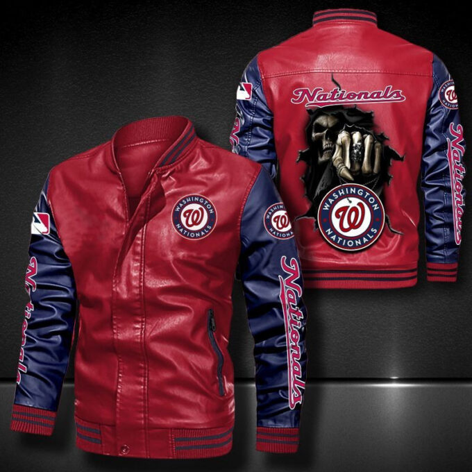 Washington Nationals Leather Bomber Jacket