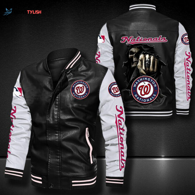 Washington Nationals Leather Bomber Jacket